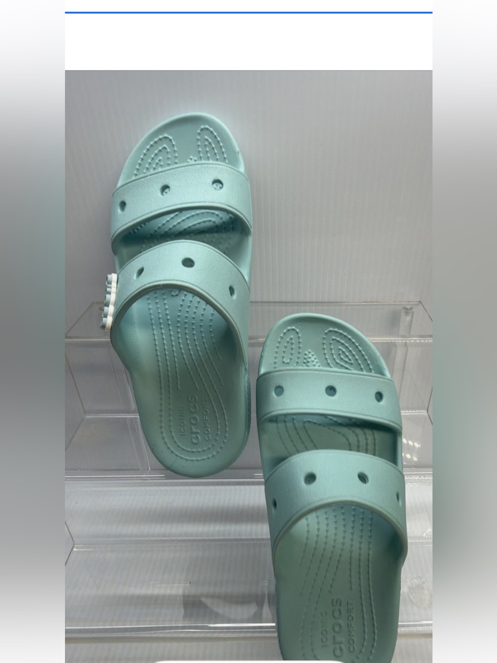 CROCS Double Strap Slide Sandals in Mint
